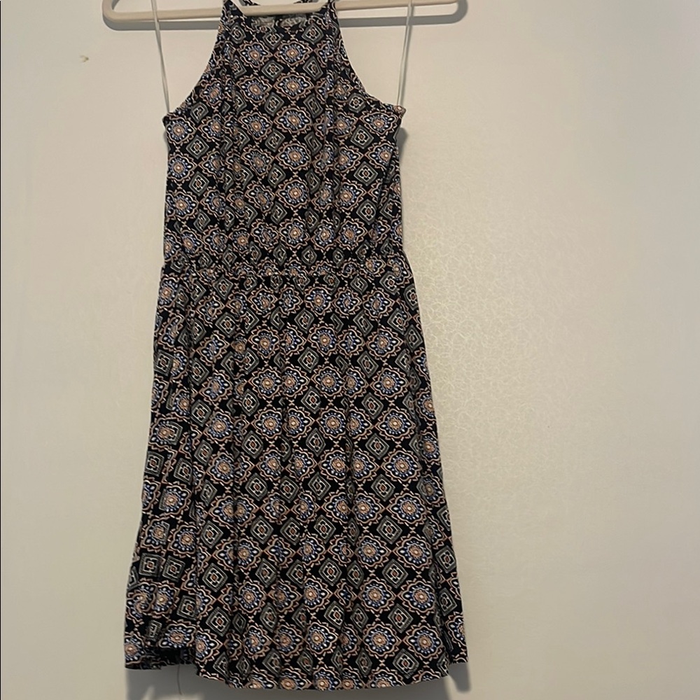 French Grey Halter Midi Sundress